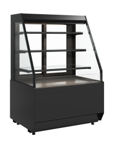 Витрина кондитерская Carboma KC70 VM 1,3-2 STANDARD 9005 (открытая, скошенная боковина, версия 2.0)