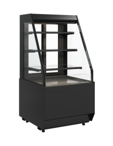Витрина кондитерская Carboma KC70 VM 0,6-2 STANDARD 9005 (открытая, скошенная боковина, версия 2.0)