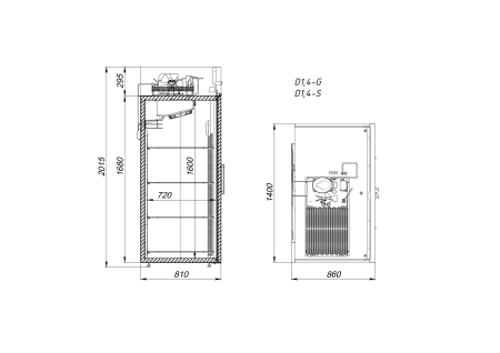 Шкаф холодильный Arkto V1.4-GLD