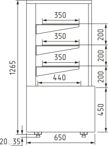 Витрина нейтральная Carboma KC70 N 0,6-1 LIGHT 9006-9005 (0,6 Cube ТЕХНО)