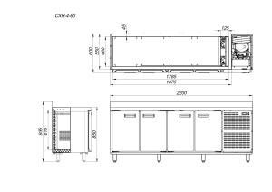 Стол холодильный Arkto СХС-4-60