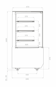 Витрина нейтральная Carboma KC70 N 1,3-1 LIGHT 9005 (версия 2.0)